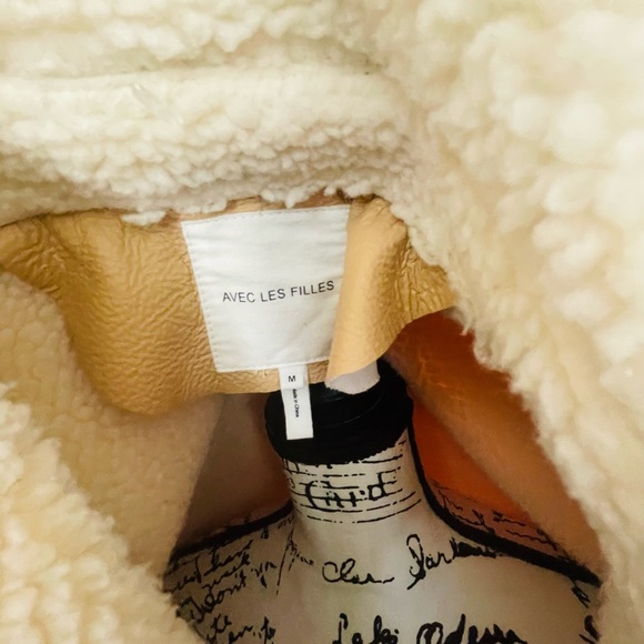 Avec Les Filles Darylane Faux-Shearling Faux-Leather Woman’s Coat Size M - Picture 12 of 16